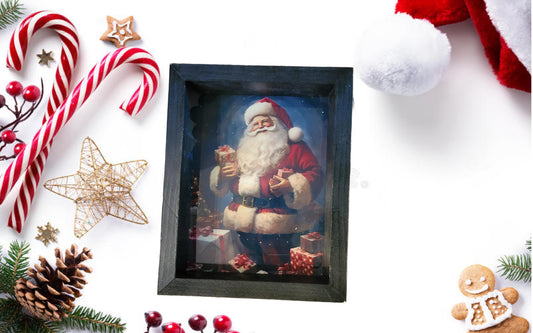 Santa Picture 2 - Picture, Wood