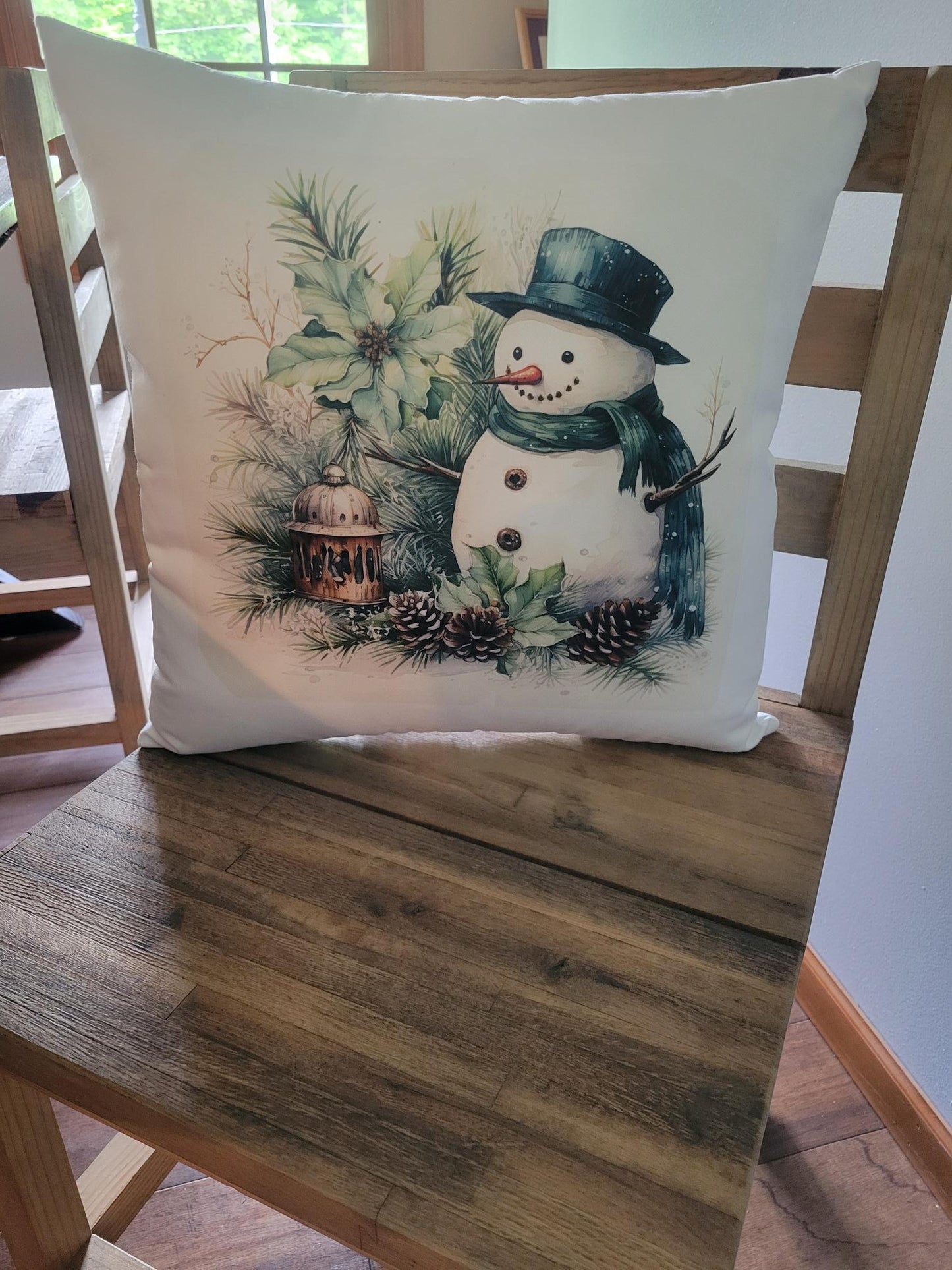 Snowman with Lantern Pillow - Pillow, Beautiful