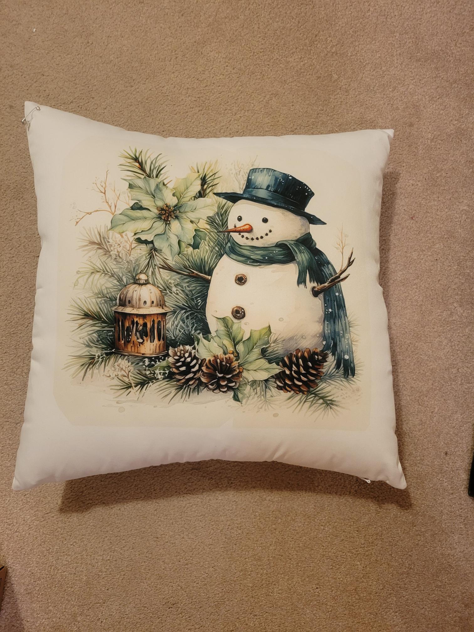 Snowman with Lantern Pillow - Pillow, Beautiful