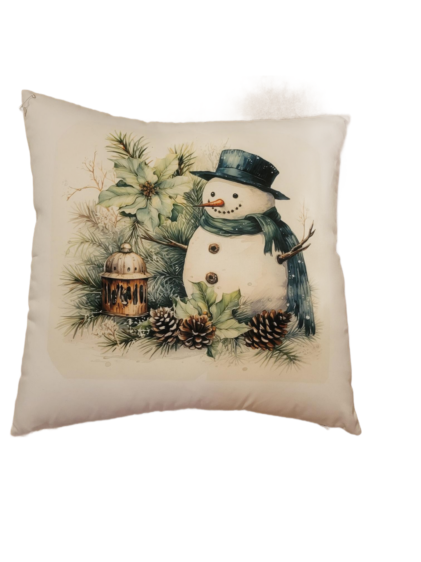 Snowman with Lantern Pillow - Pillow, Beautiful