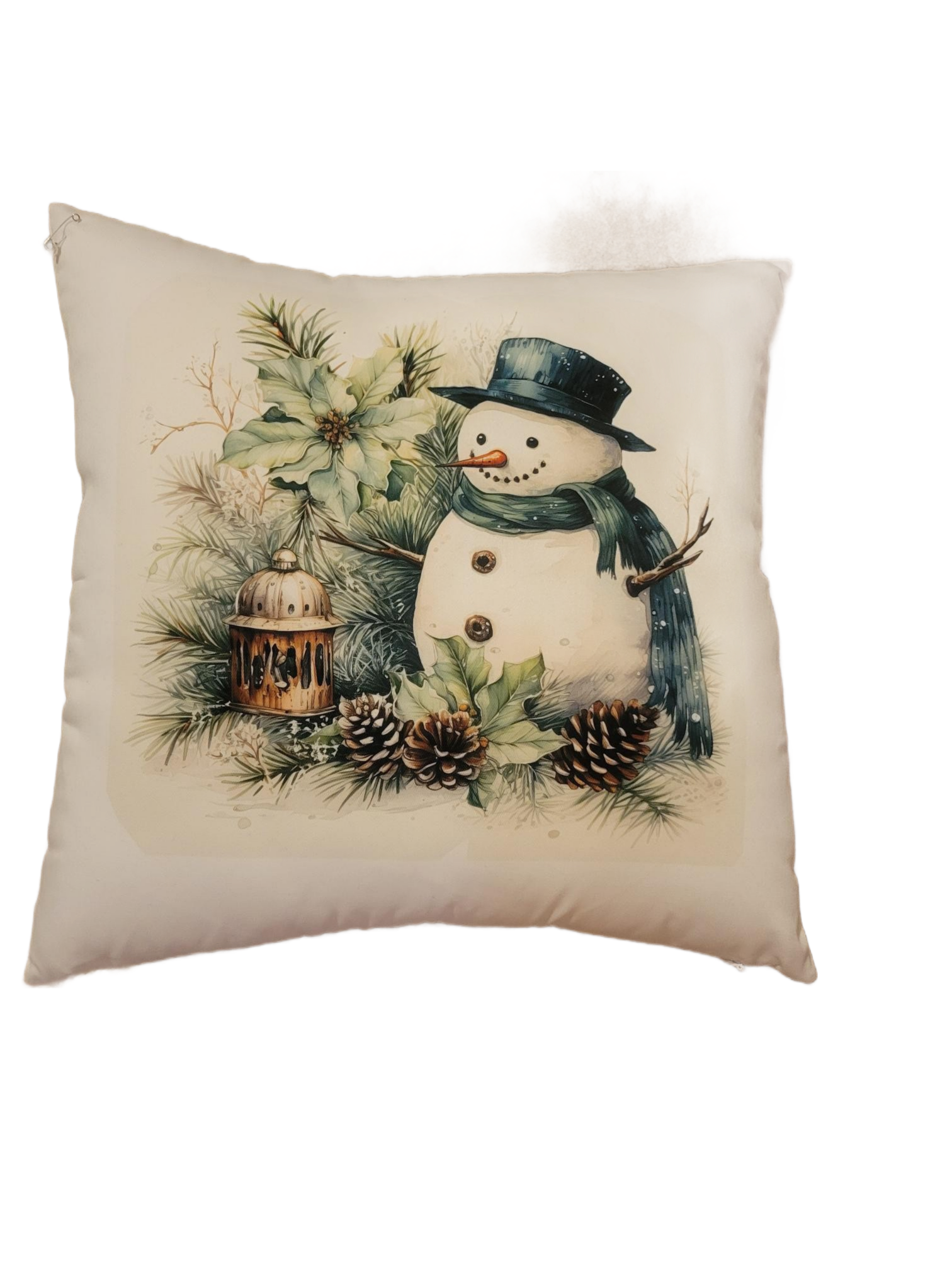 Snowman with Lantern Pillow - Pillow, Beautiful