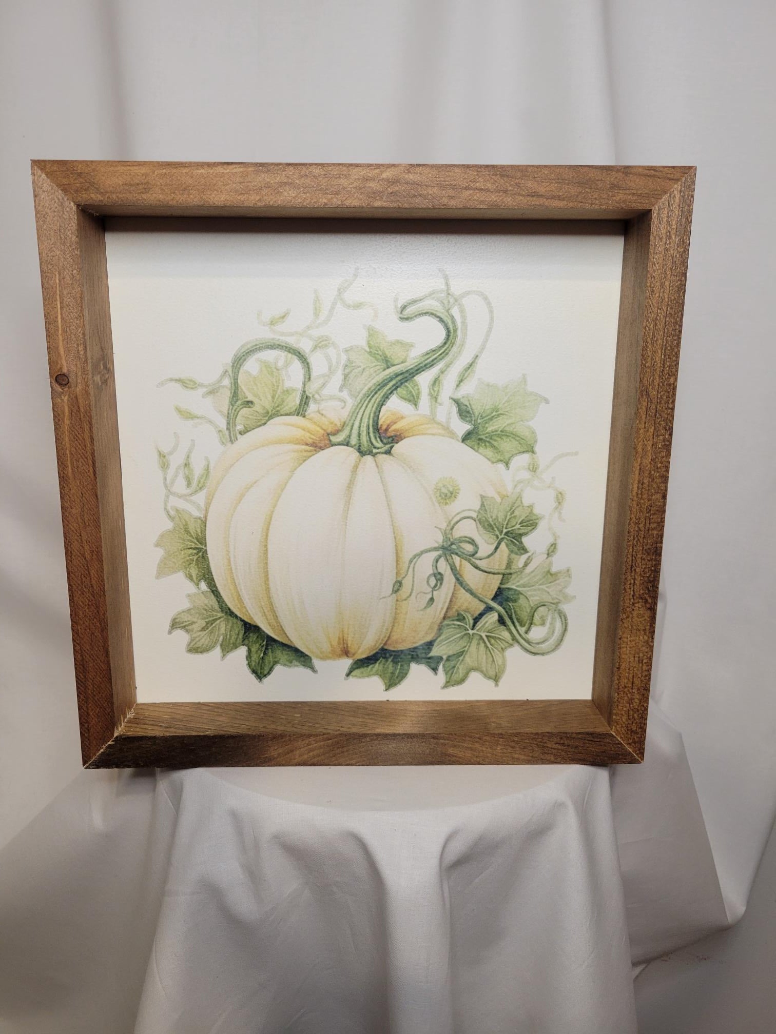 White Pumpkin Sign | Stain - Stain, Frame
