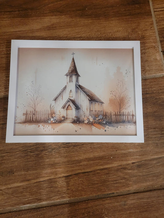 Old church chapel with Fence | Picture - Picture, Frame