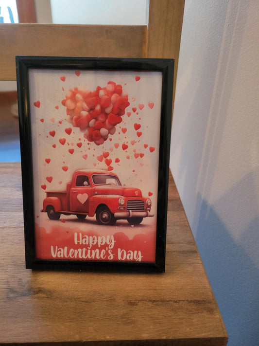 Red Truck Happy Valentine Picture - Picture, Depict