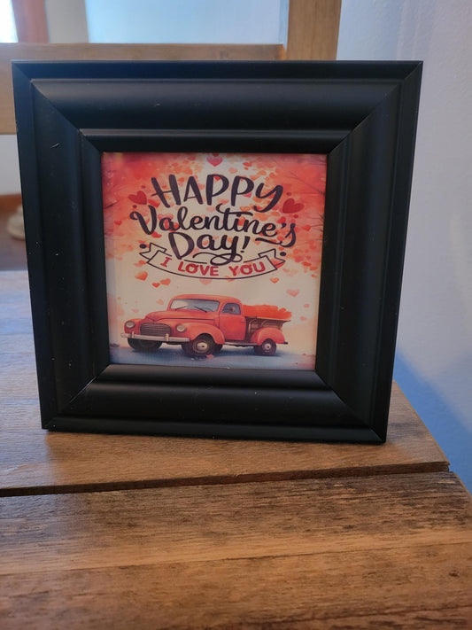 Red Truck Happy Valentines Day Picture | Small - Small, Picture