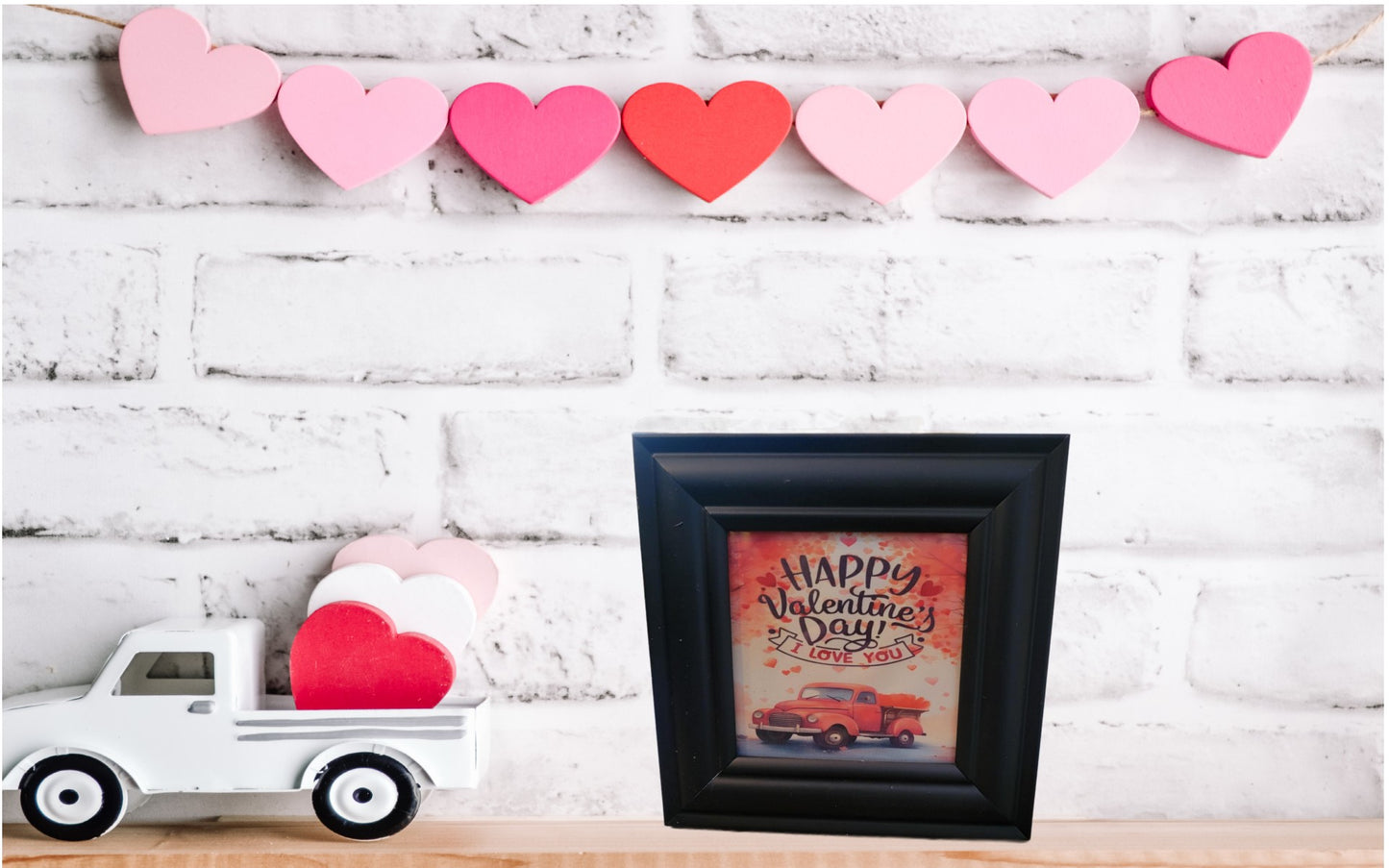 Red Truck Happy Valentines Day Picture | Small - Small, Picture