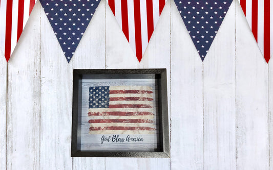 12 X12 God Bless America Flag