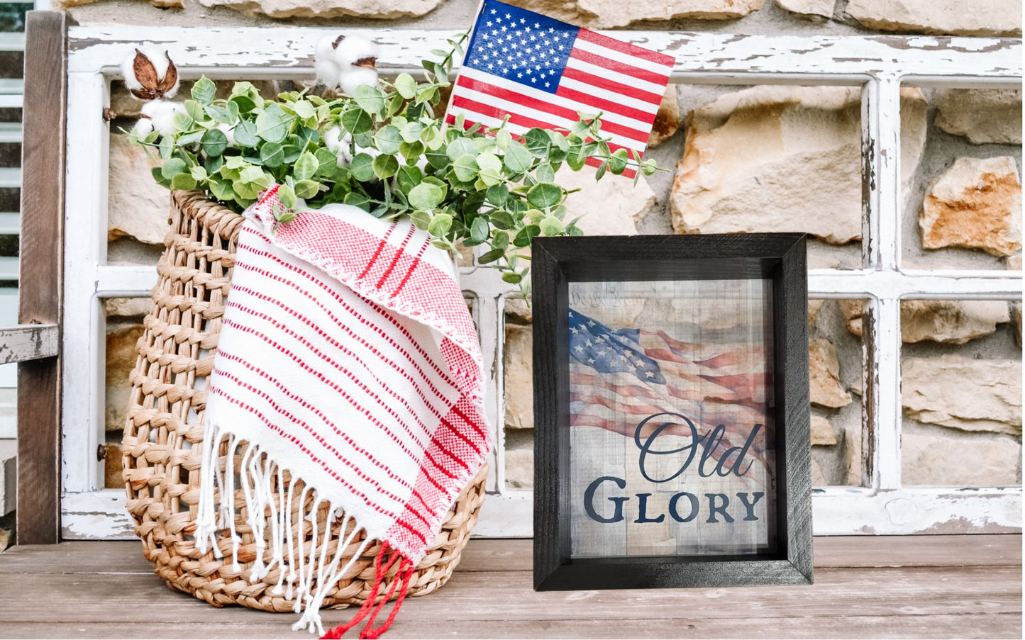 “Old Glory” American Flag Wall Art – Rustic Patriotic Decor