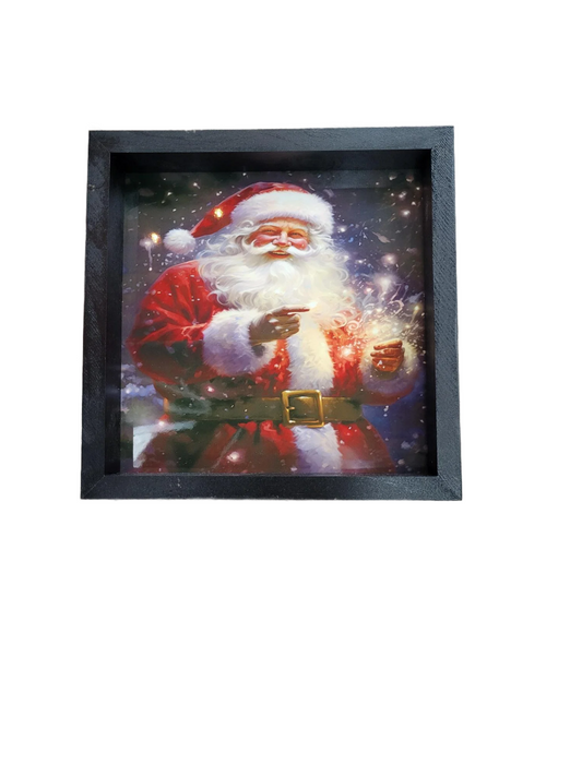 Framed Santa Claus Christmas Art Print - Festive Holiday Wall Decor