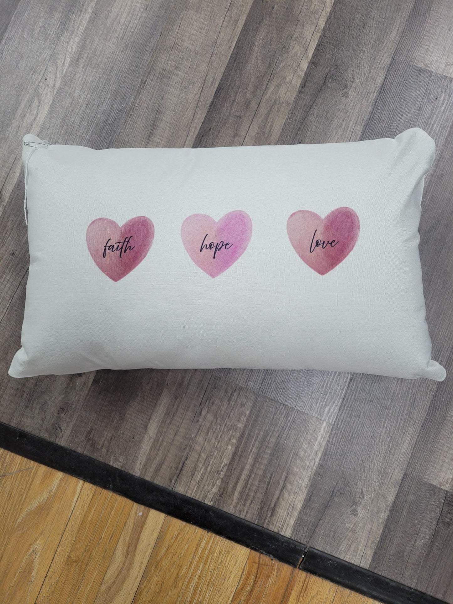 Faith Hope Love Decorative Lumbar Pillow
