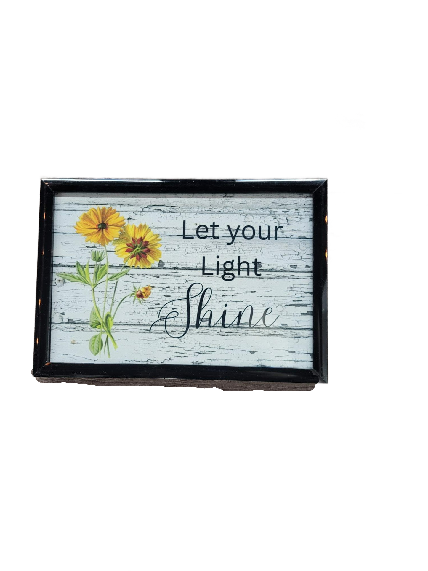 Let Your Light Shine Picture | Rustic Floral Inspirational Decor | Christian Farmhouse Wood Look Plaque