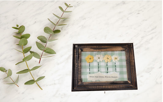Handmade Rustic Flower Wall Art | Inspirational Framed Decor