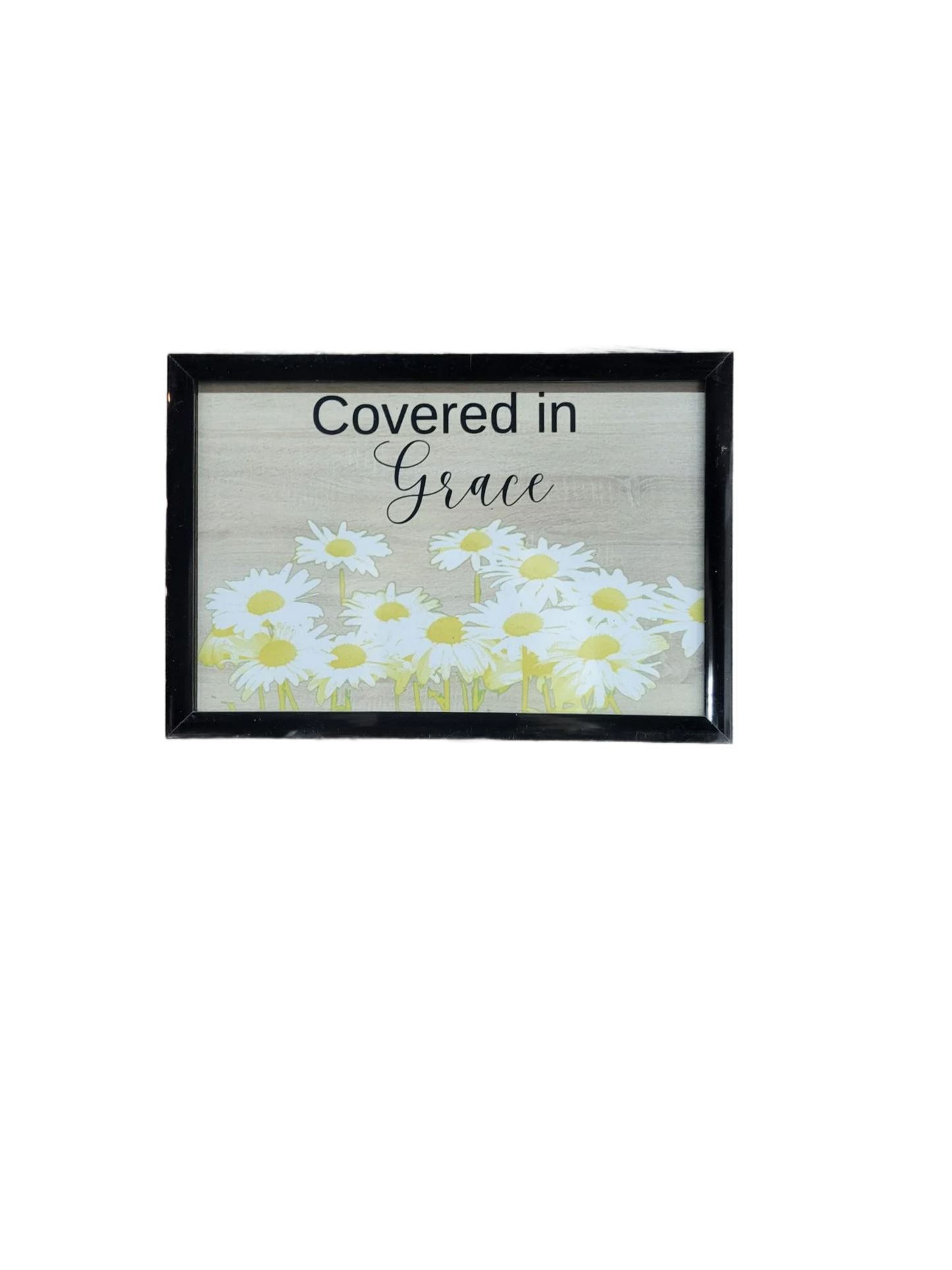Covered in Grace Daisy Floral Framed Picture | Rustic Christian Farmhouse Decor