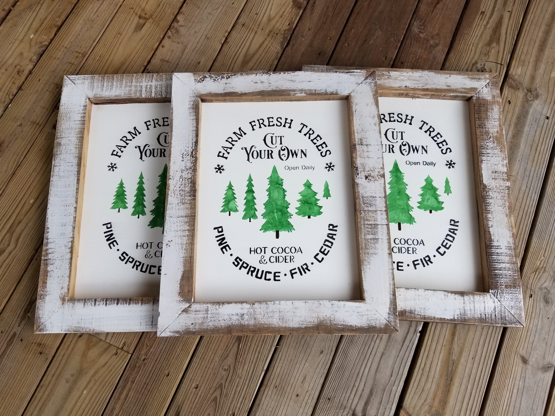 Farm Fresh Tree Frame | Wood - Wood, White