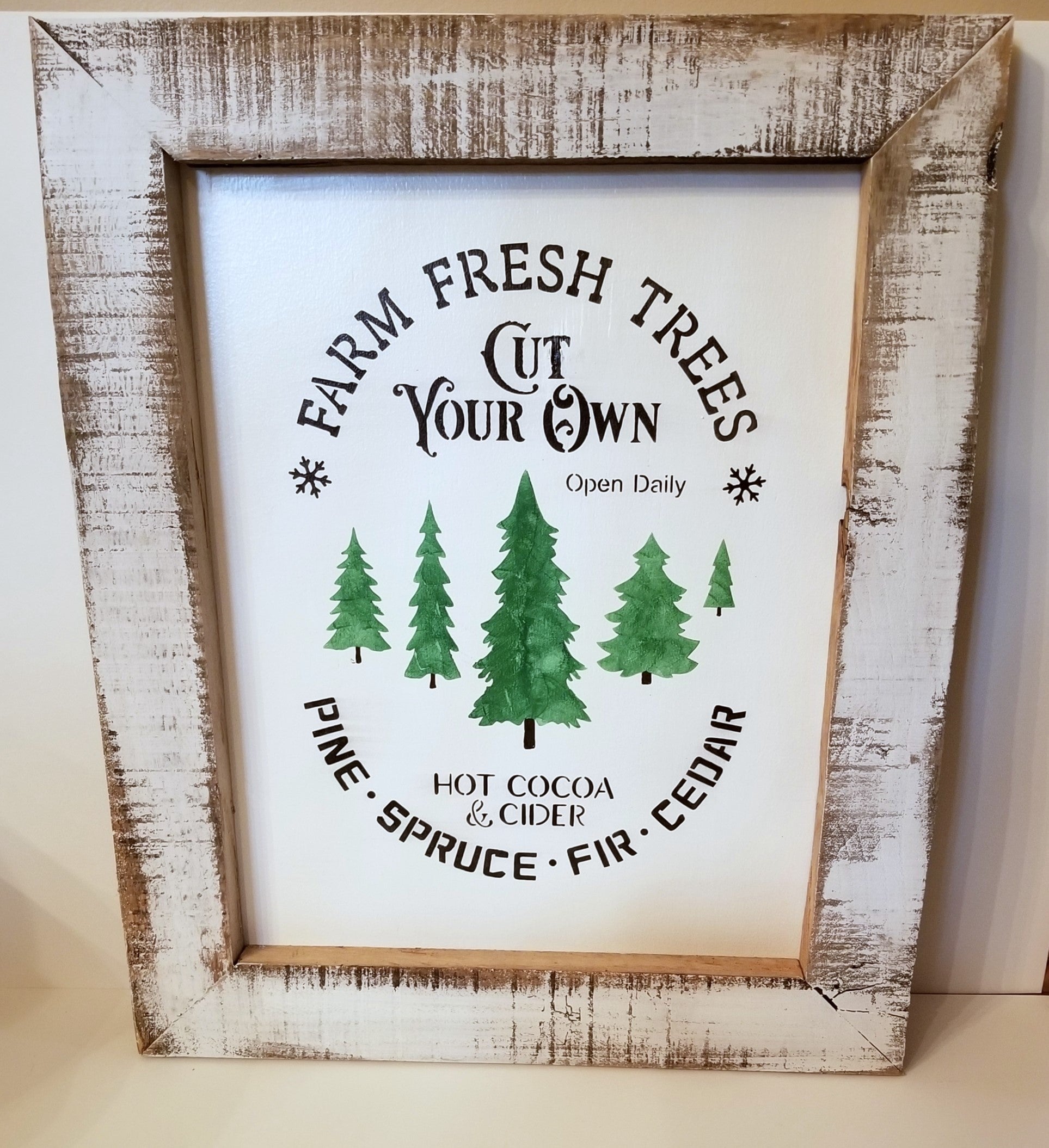 Farm Fresh Tree Frame | Wood - Wood, White