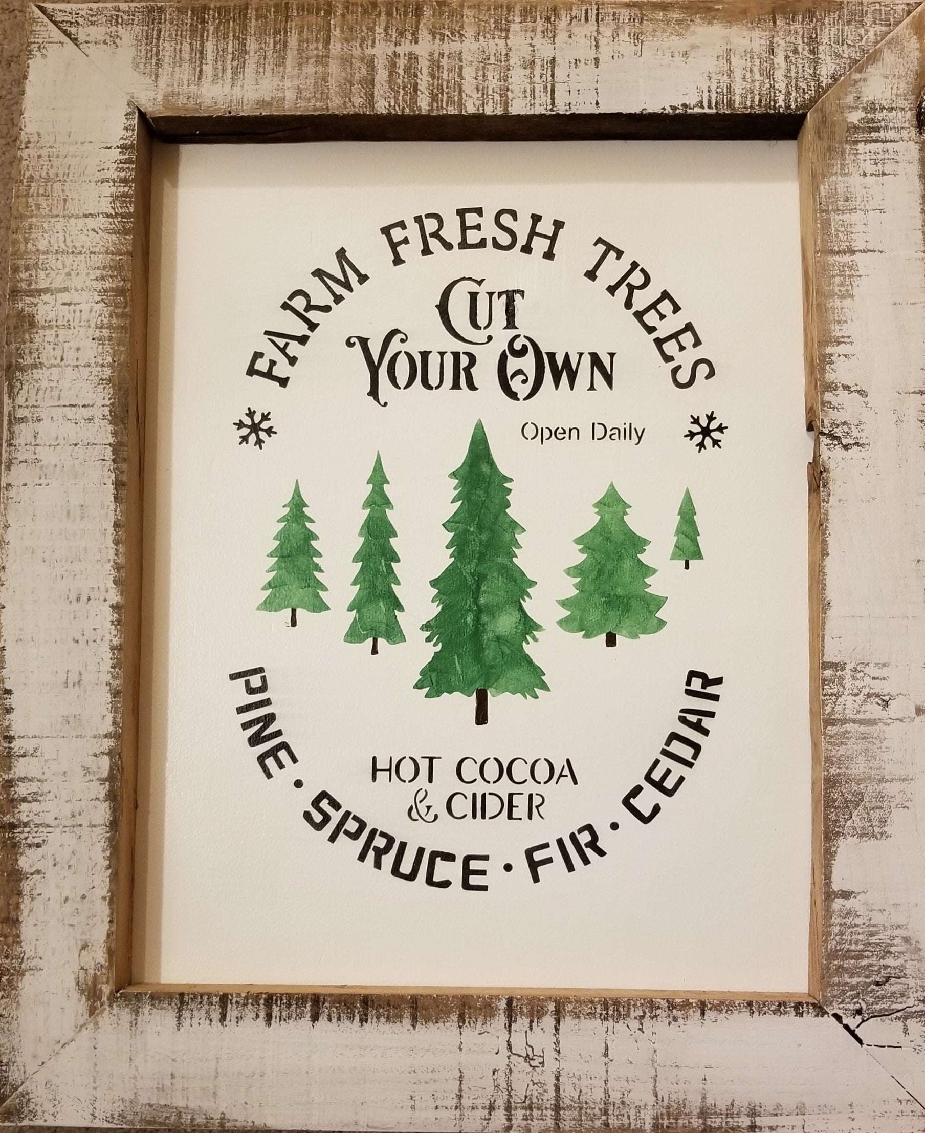 Farm Fresh Tree Frame | Wood - Wood, White