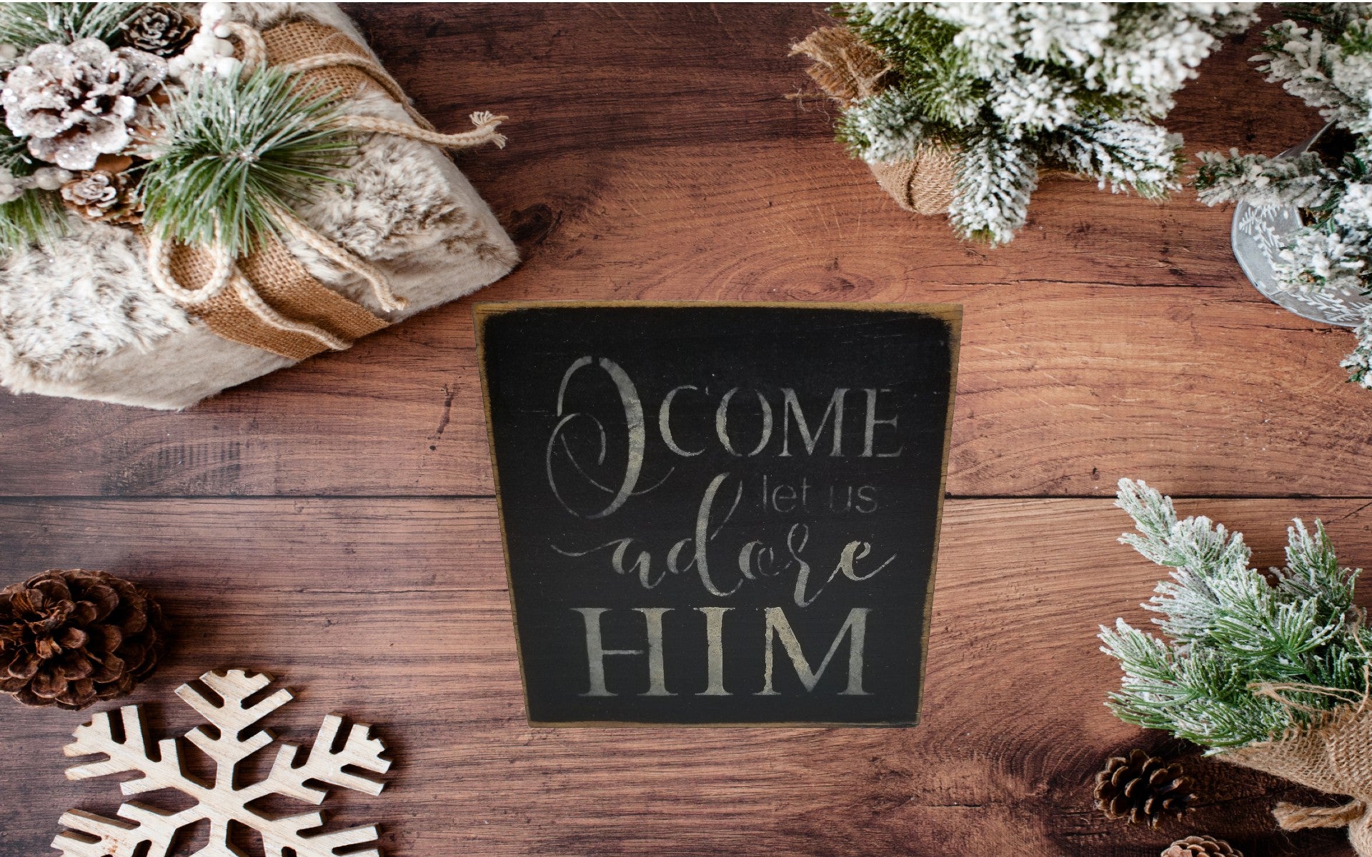 O Come let use Adore Him Sign | Small - Small, Handmade