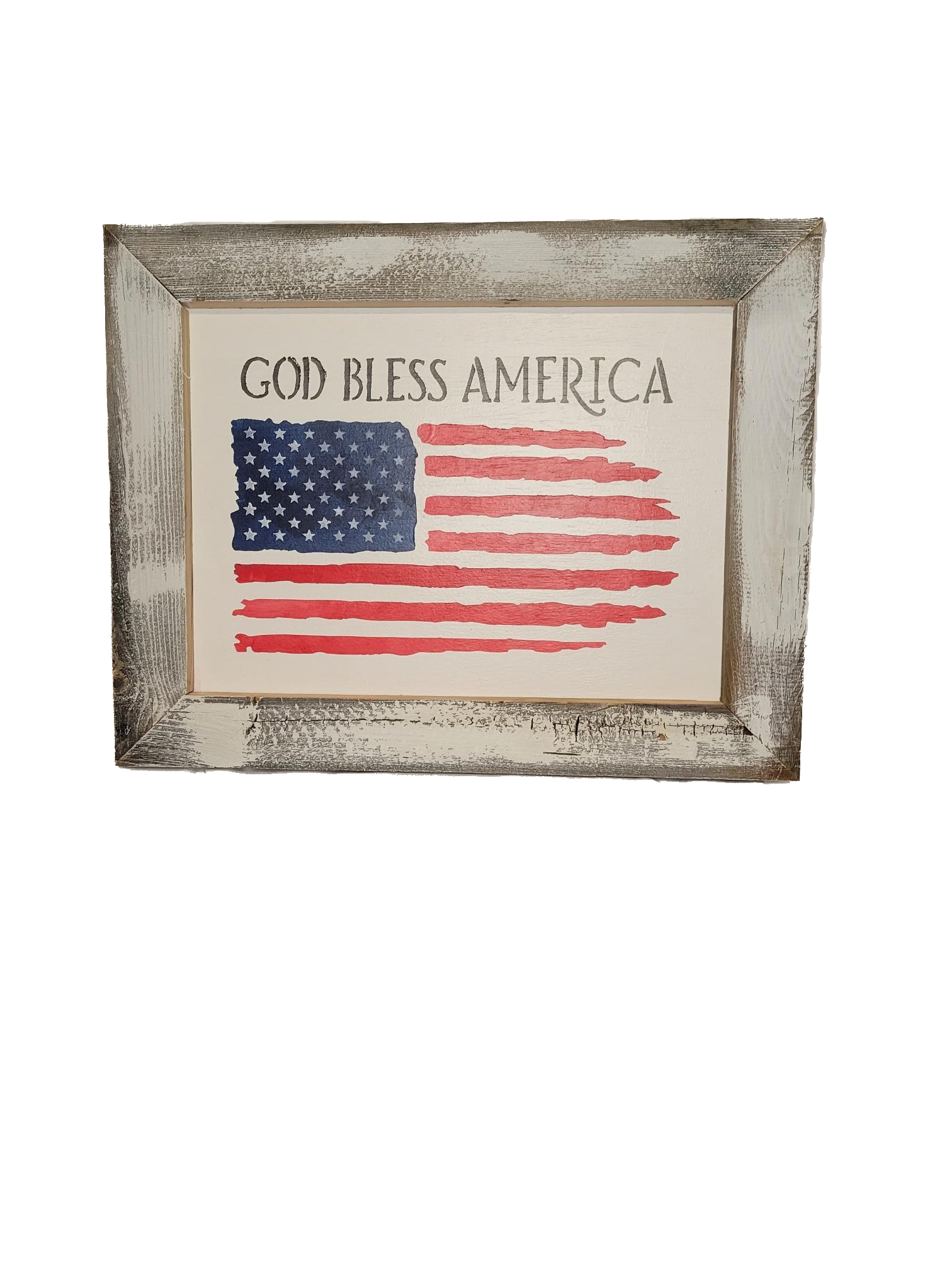 God Bless America Wood Frame - Wood, Barn