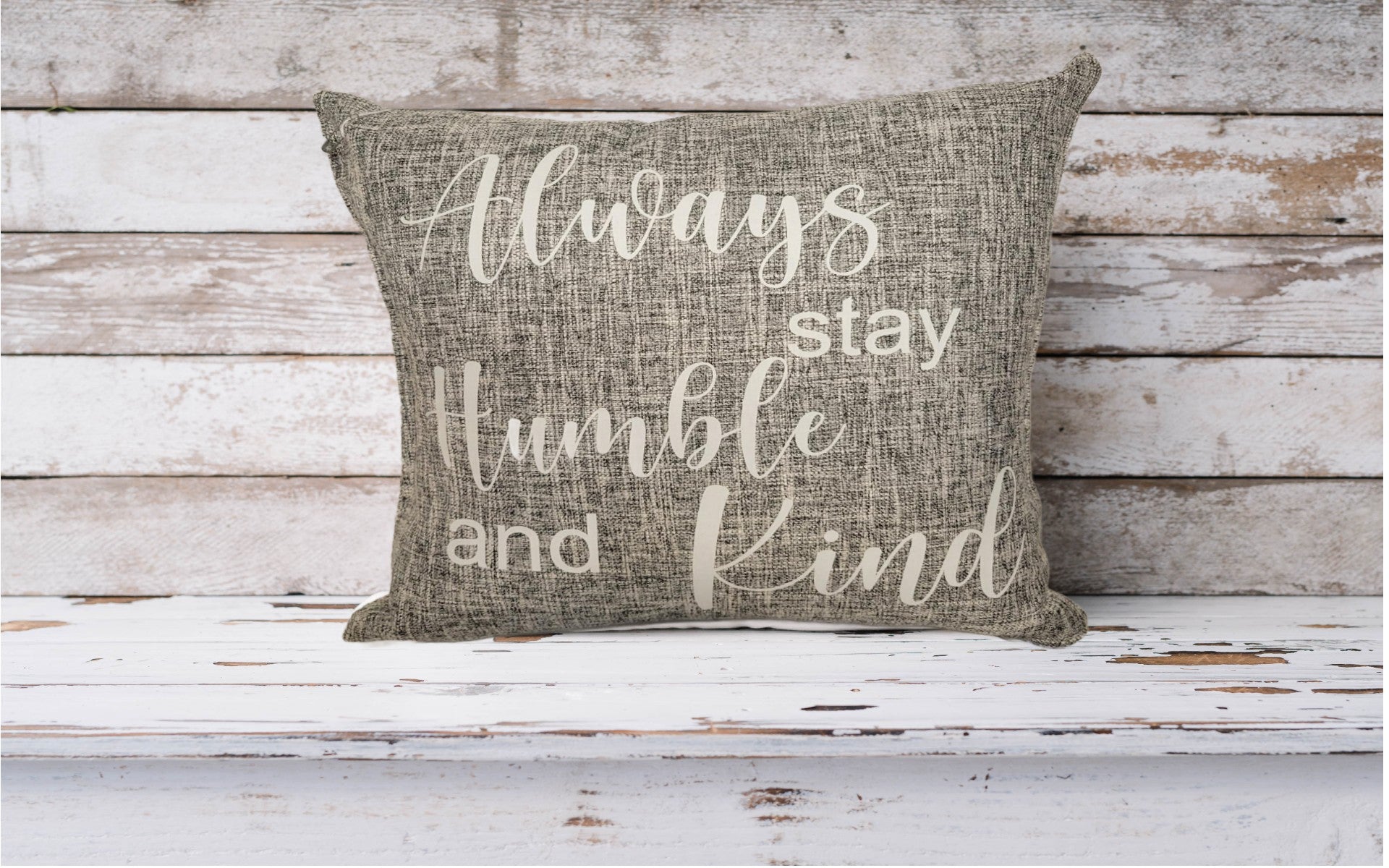 Gray Stay Humble and Kind Pillow - Pillow, Washing