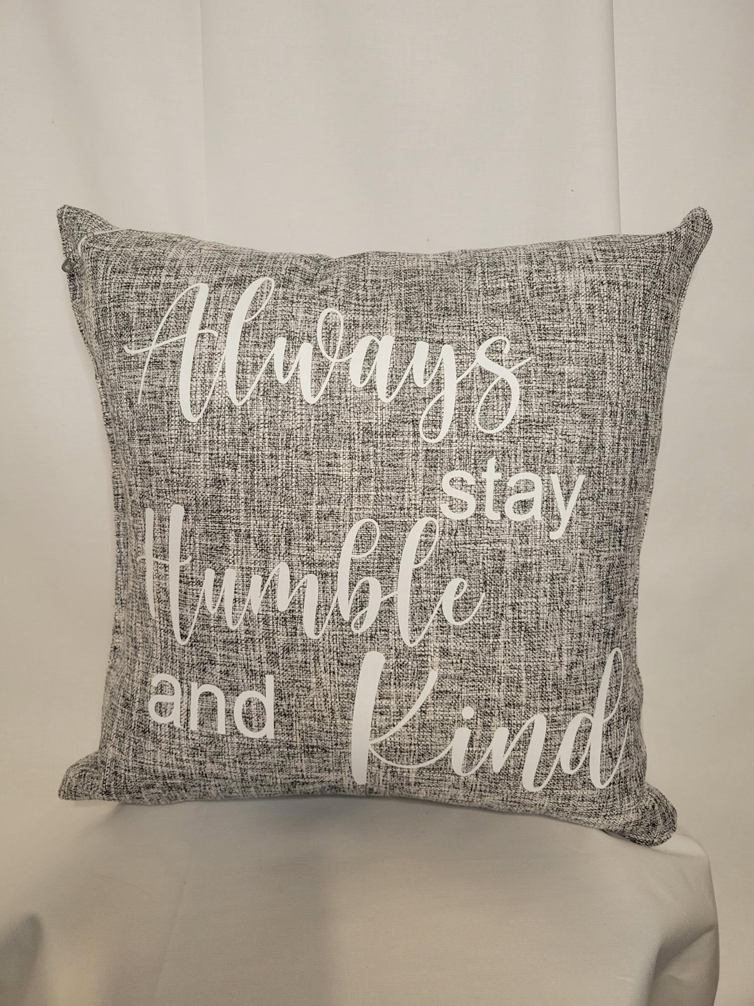 Gray Stay Humble and Kind Pillow - Pillow, Washing