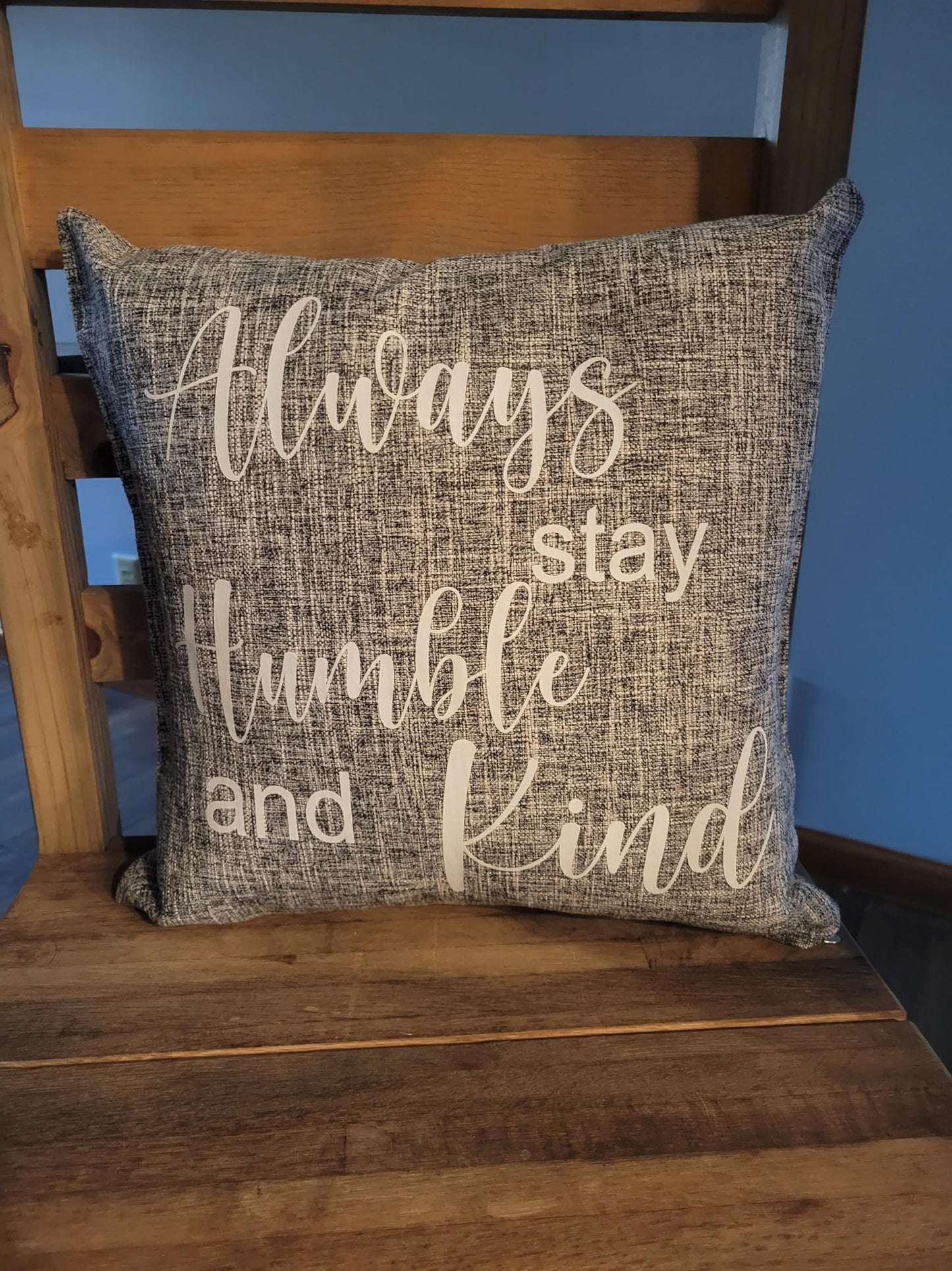 Gray Stay Humble and Kind Pillow - Pillow, Washing