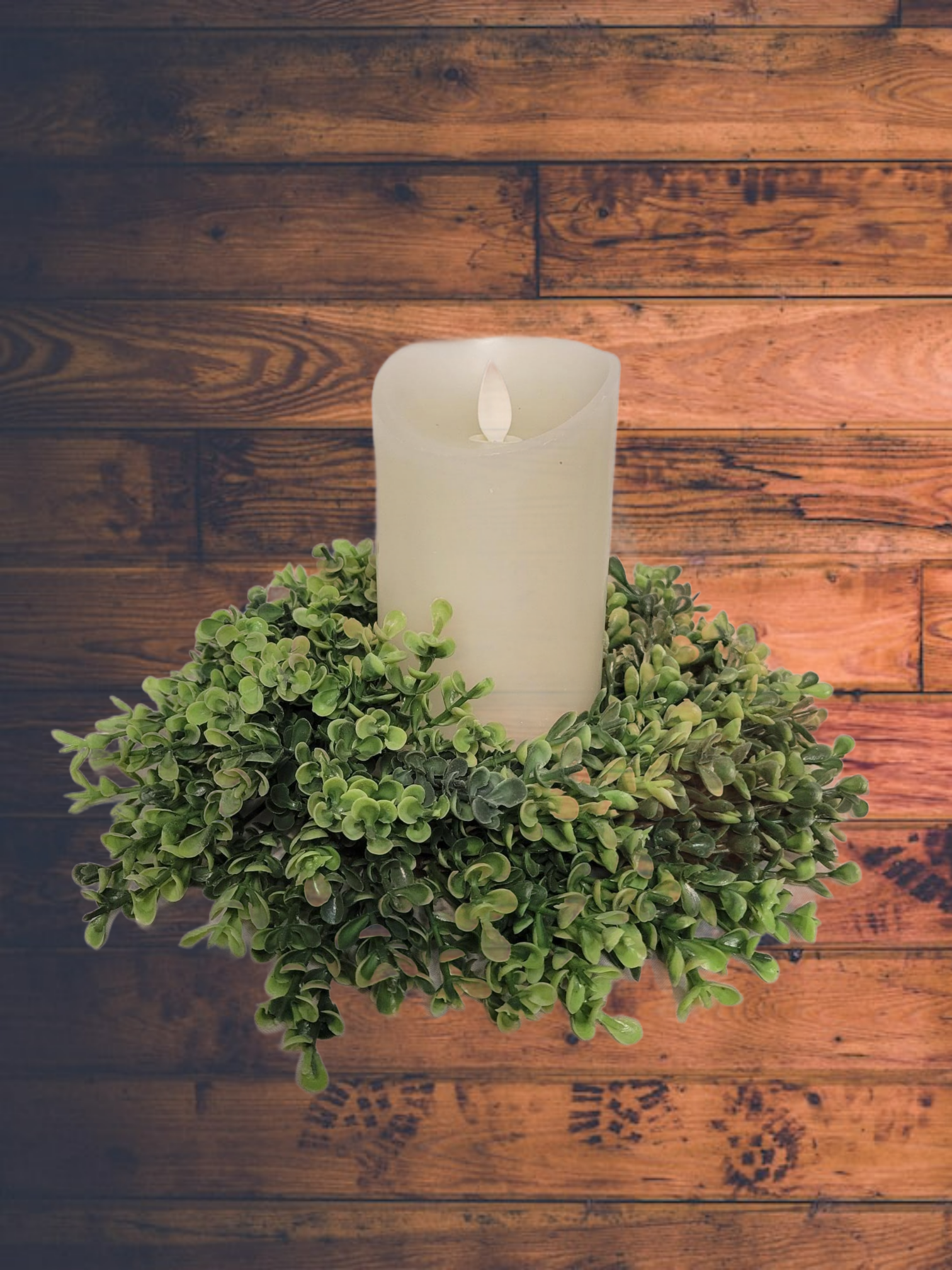 Richland Boxwood Candle Ring | Beautiful - Beautiful, Leave