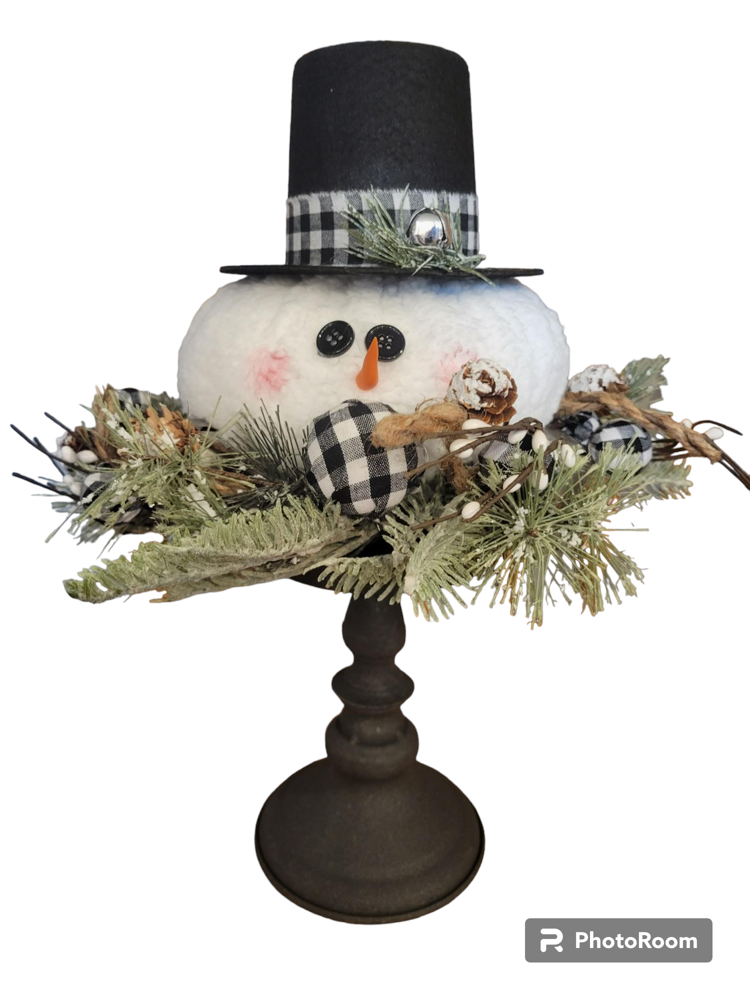 Pedestal Candle holder black - Holder, Metal
