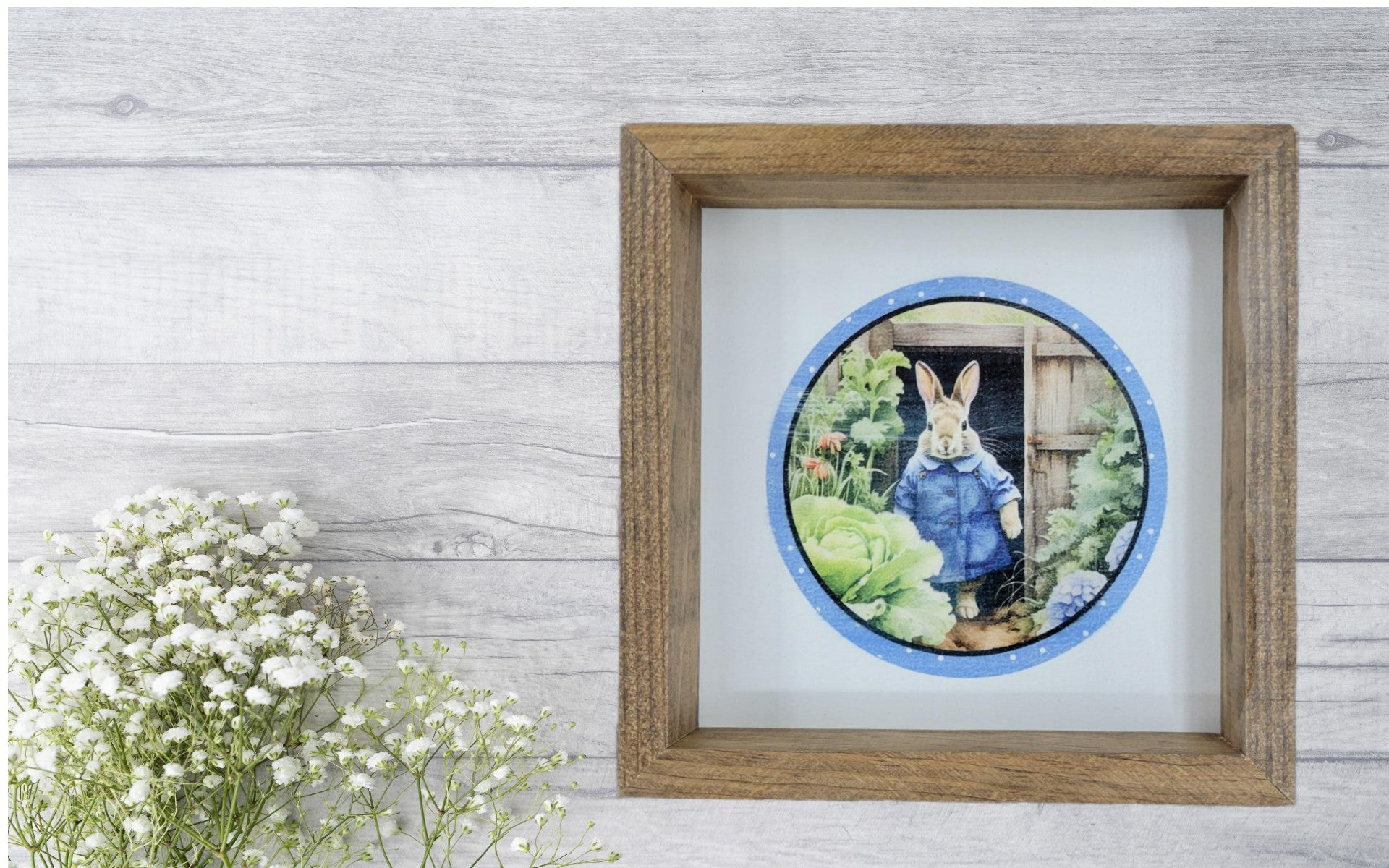 Bunny Blue Coat round | Sign - Sign, Handmade