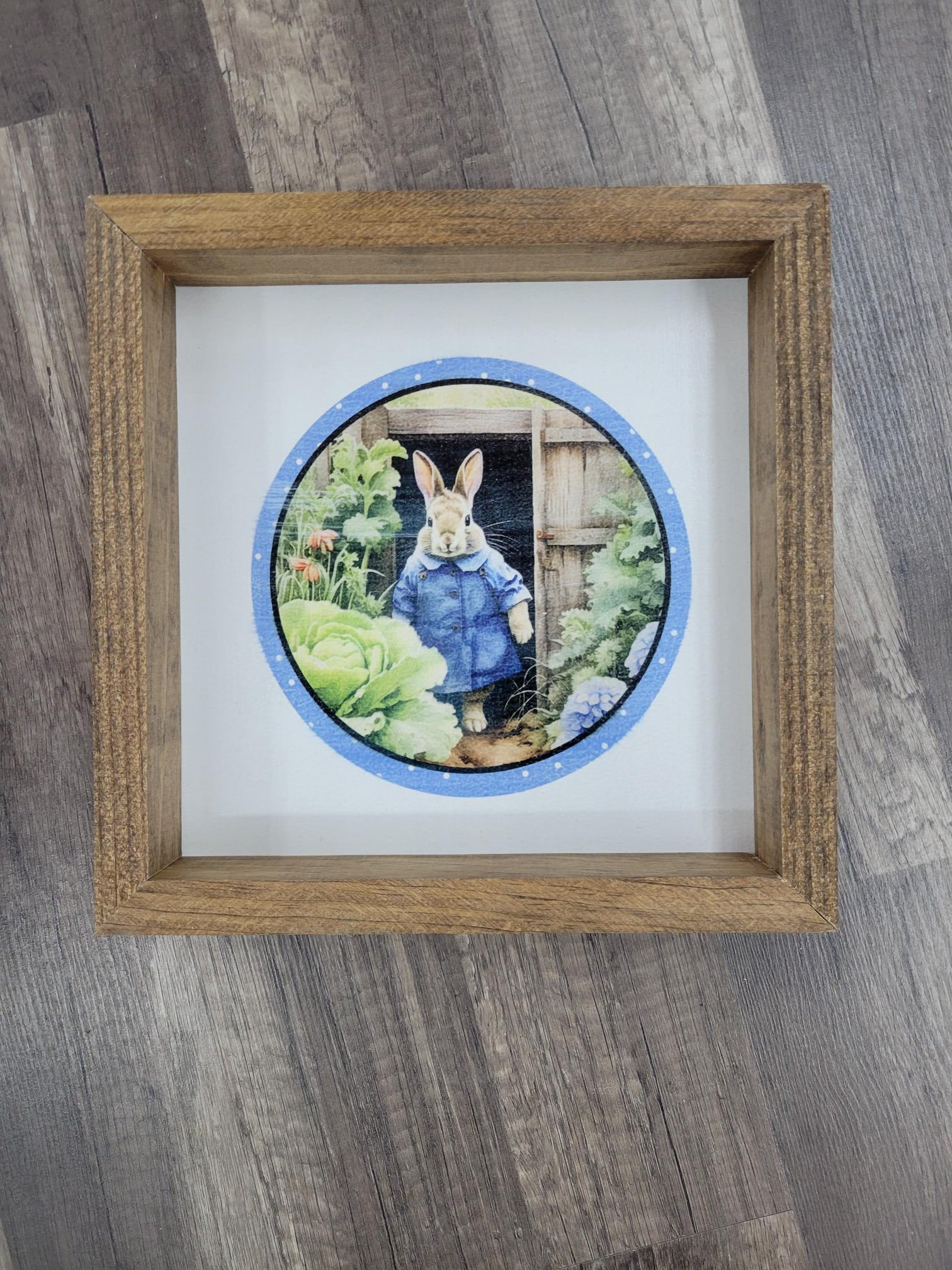Bunny Blue Coat round | Sign - Sign, Handmade