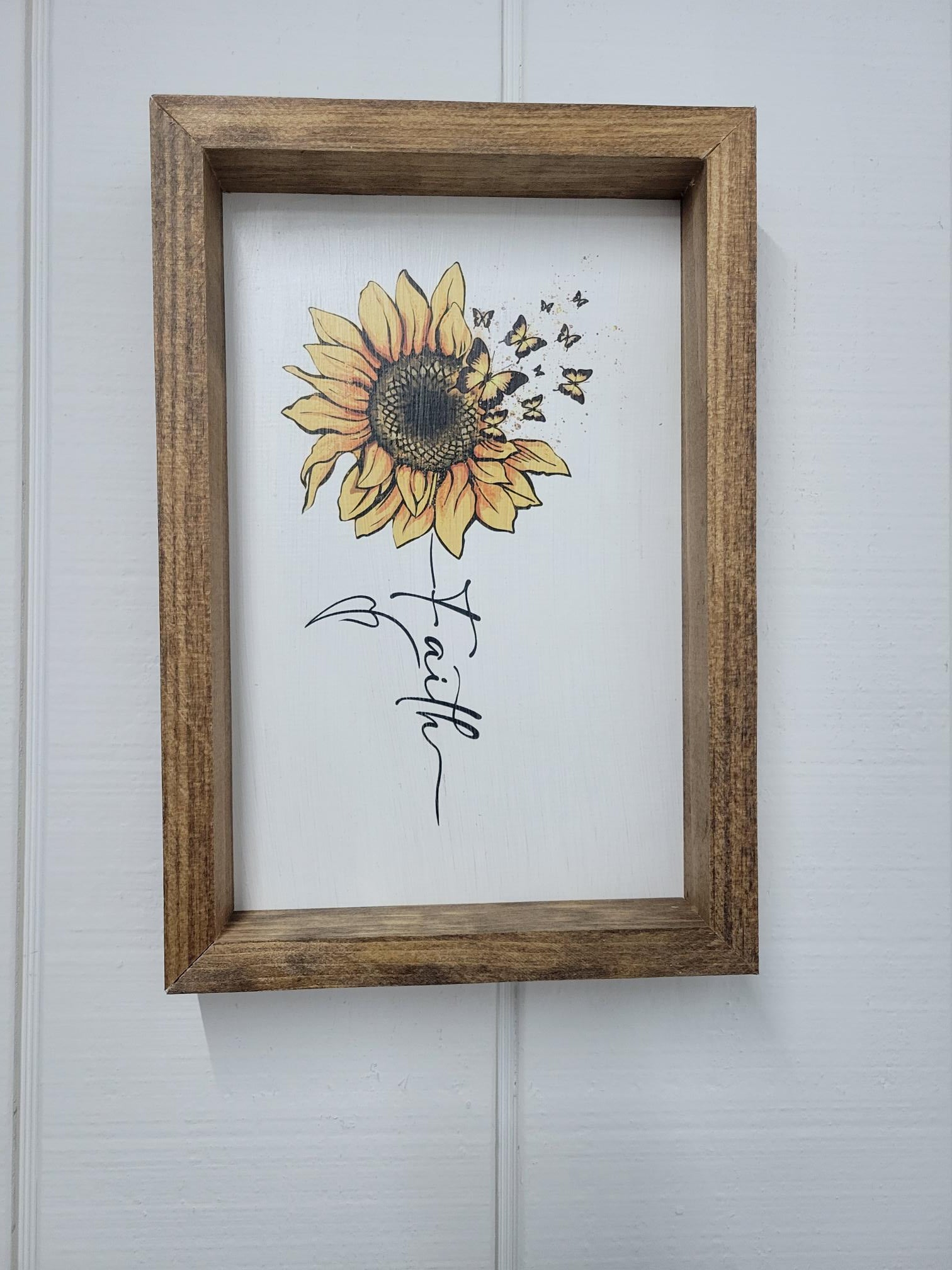 Faith Sunflower Sign - Sunflower, Handmade