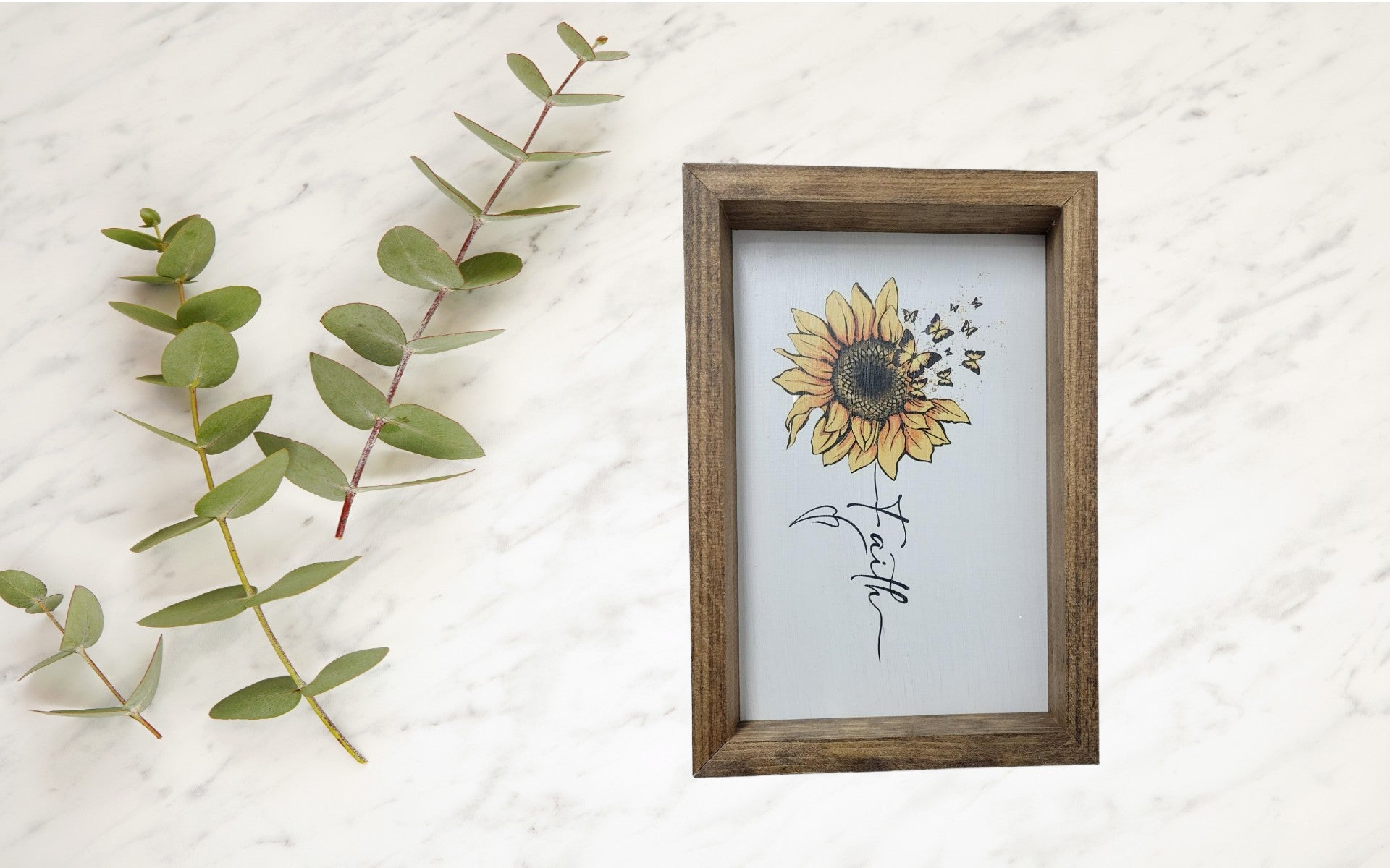 Faith Sunflower Sign - Sunflower, Handmade