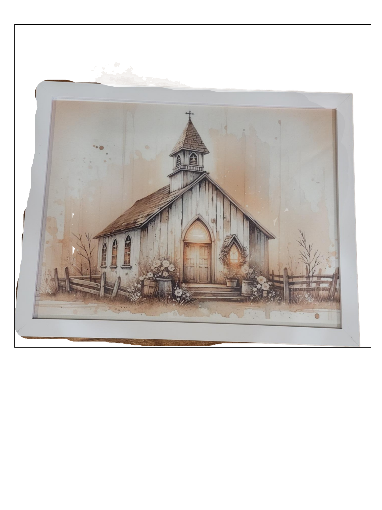 Old chapel with barrels and flowers | Picture - Picture, Chapel