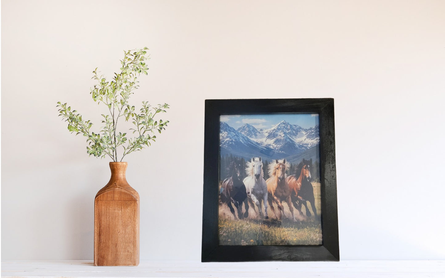 Wild Horses Running in Mountain Landscape – Nature Wall Art